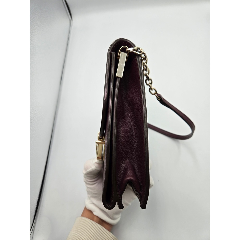 Henri Bendel New York Burgundy Leather Cell Phone Crossbody Bag - Picture 7 of 15